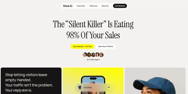 niwachat.ai - SaaS Platform sajt dizajn, rezultat: +195% sign-ups