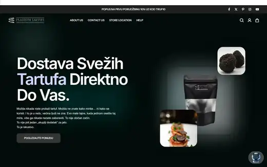 Platinum Tartufi - E-Commerce sajt dizajn, rezultat: +180% prodaje